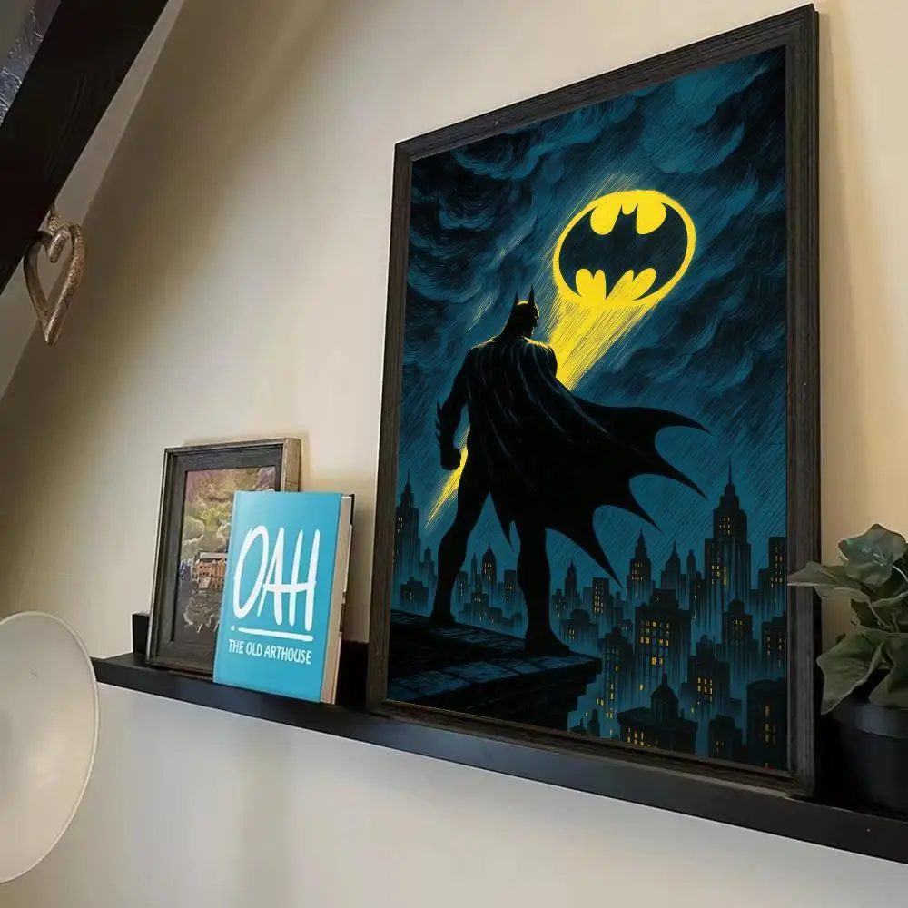 Movie Bat-ManS Poster Prints Watercolor Wall Art Room Decor Posters Self-adhesive Art Waterproof Paper