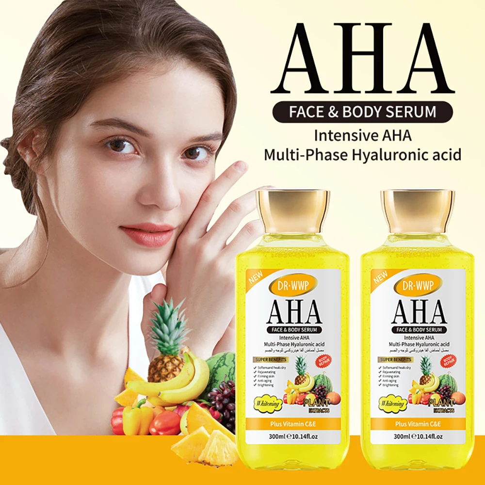 Vitamin C AHA Essence Original liquid Kojic Acid Face Serum Arbutin Brightn Moisturizing Turmeric Repair Lifting Skin Care 350ml