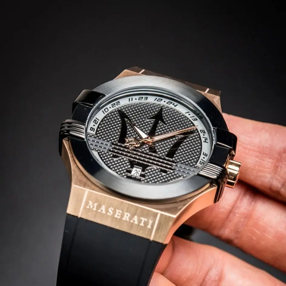 ساعة مازيراتي للرجال عصرية متعددة الوظائف كبيرة ترايدنت أوروبا والولايات المتحدة ساعة فاخرة شي يينغ أصلية مقاومة للماء