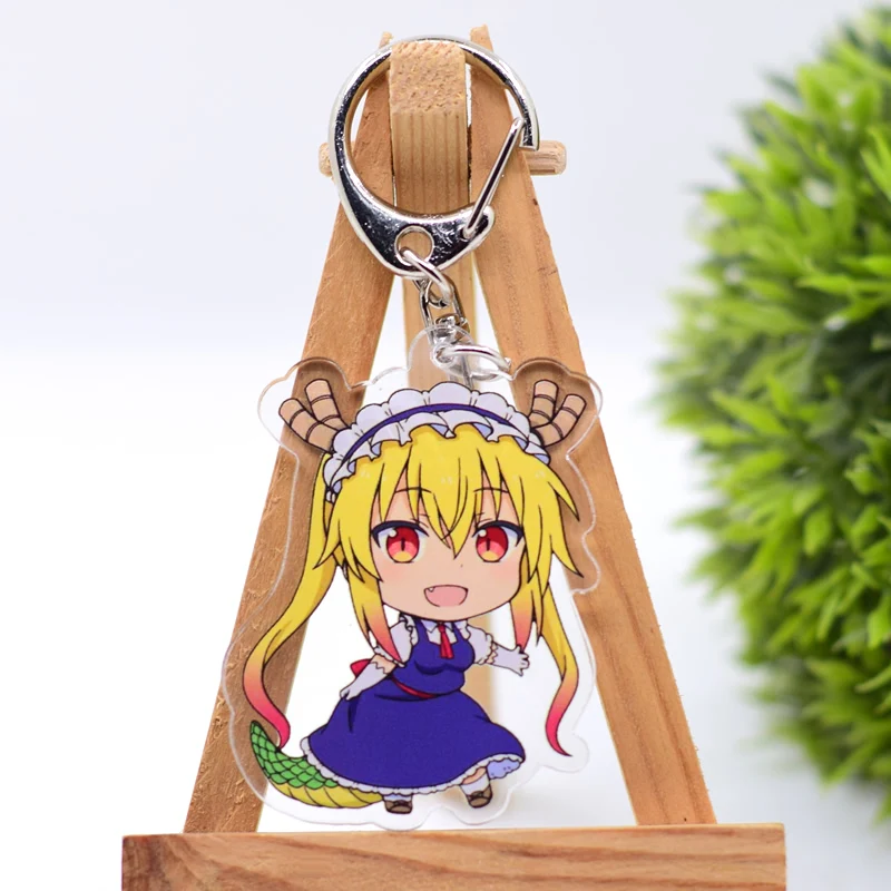 Miss Kobayashis Dragon Key Chain 6 Styles Arcylic Cartoon Figures Keyrings Anime Accessories