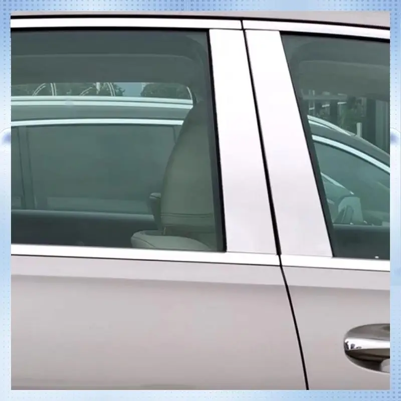 

AM-4Pcs Car Window B Pillar Strip Stickers For Mercedes Benz GLS Class 2016-2023 Accessories Center Post Chrome Aluminum Trim Pa