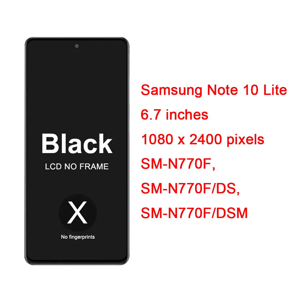 AiNiCole 6.7'' For Samsung Galaxy Note 10 Lite LCD Display Touch Screen Digitizer Assembly N770 N770F/DS LCD Screen Replacement