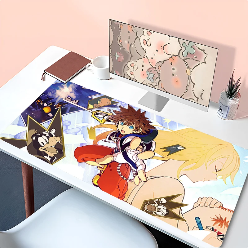 Mouse Pad Large PC Sea Beach Kawaii Anime Mousepad Laptop K-kingdom H-hearts Extended Desk Mat Gaming Accessories Keyboard Pad