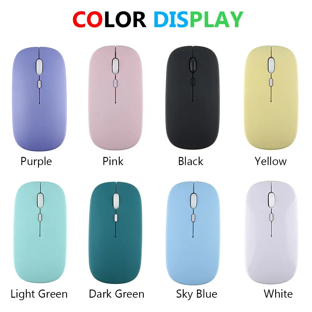 Mouse Nirkabel Isi Ulang Mode Ganda Ultra Tipis Bluetooth 2.4G Untuk Laptop Tablet