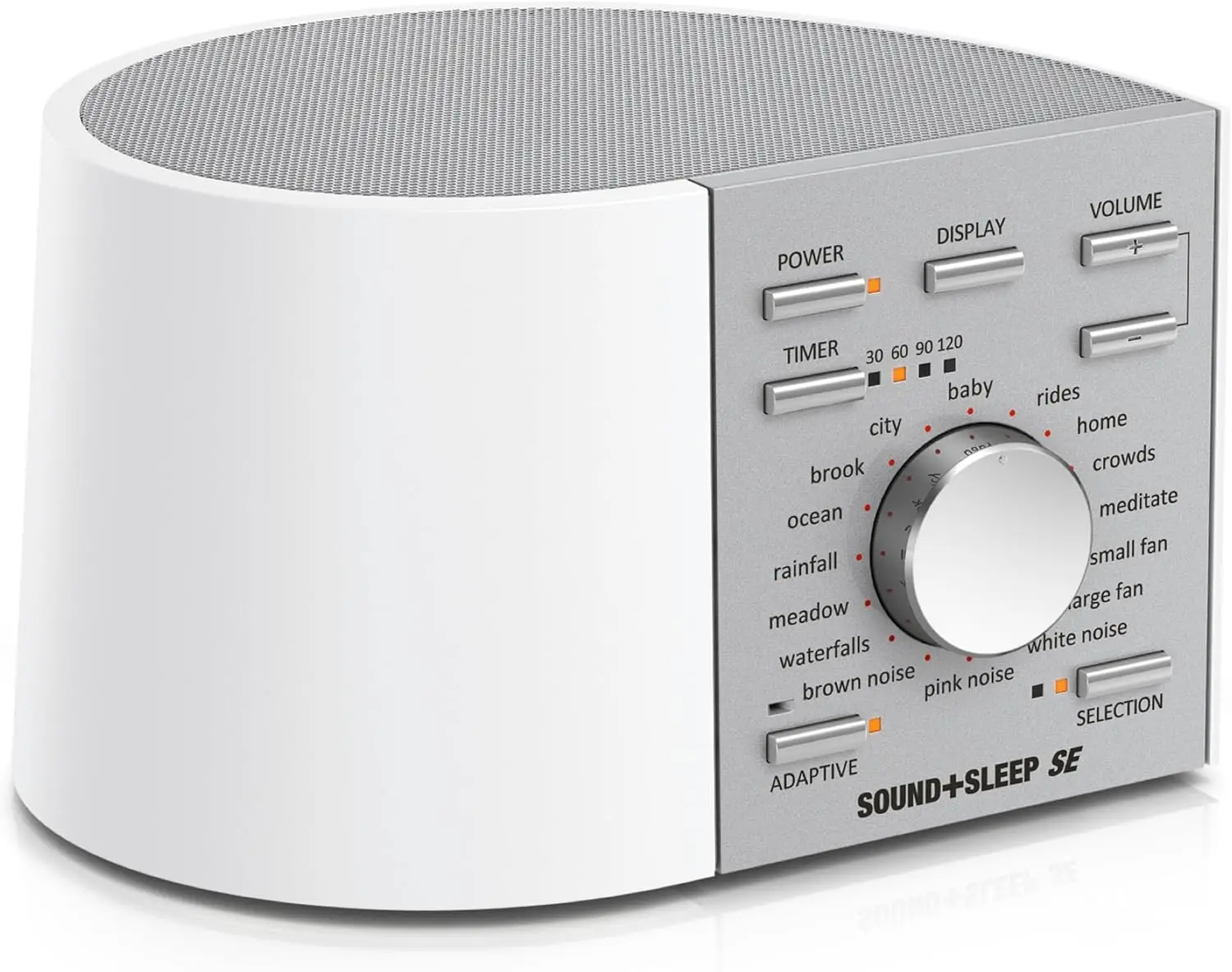 White Noise Machine with Non-Looping Sounds for Sleep, Focus & Relaxation - Timer & Headphone Jack Included