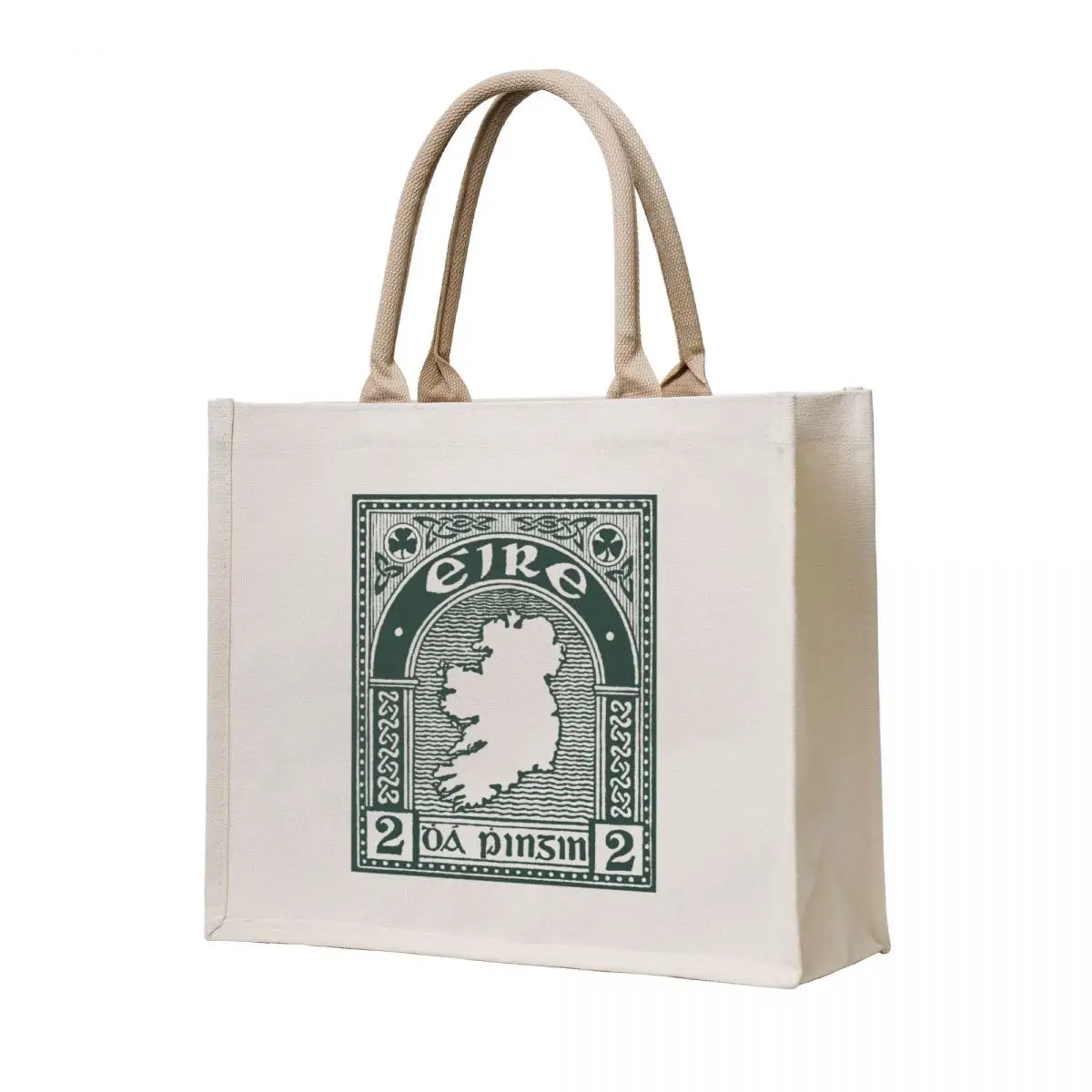

Vintage Irish Postage Stamp Eire Dhá Phingin 2p Tote Bag canvas shopping bag shopping bags foldable Women's tote bag