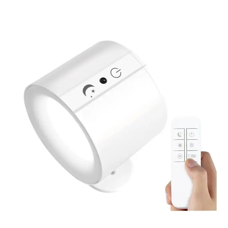 

【HOT ITEMS】LED Wall Light Night Light Rechargeable 360° Rotation Wireless Remote Control Spotlight For Bedroom Decor A