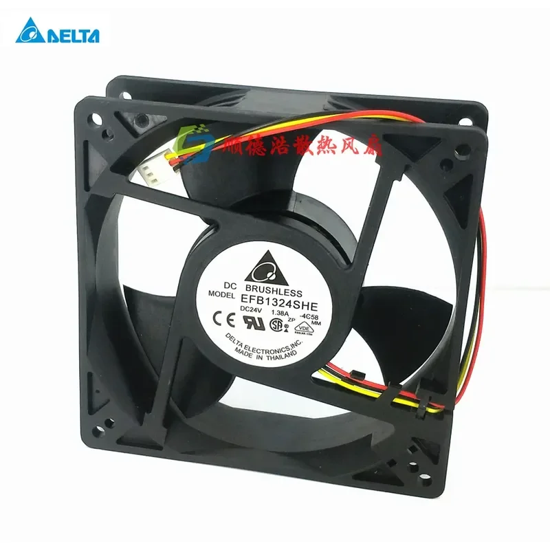 Original Delta EFB1324SHE for 24V 1.38A 12738 Large Air Volume Axial Flow Inverter Cooling Fan