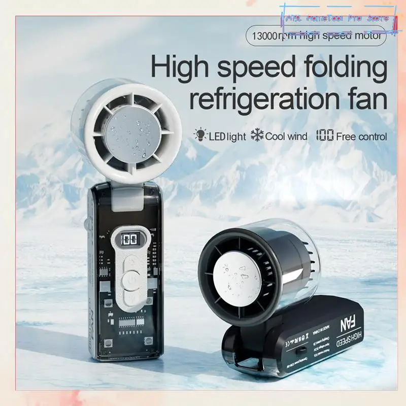 

Portable Fan High Speed Handheld Turbo Fan Overcharge, Overcurrent And Overdischarge Protection Black-A73I