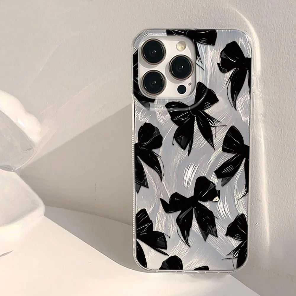 

INS Bow Pattern Phone Case for iPhone16/15/14/13/12/11/ProMax/Pro/Plus Fashion Friend Gift Aesthetic Phone Case