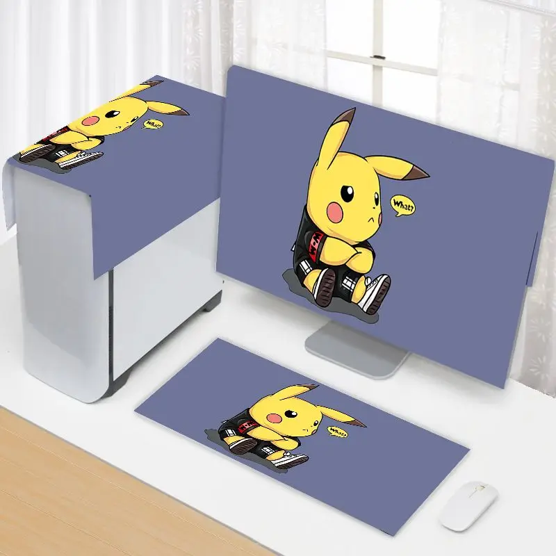 3pcs/lot Cartoon Animation Computer Dust Cover Fabric Art Household Computer Dust Cover Desktop Monitor Cover Cloth
