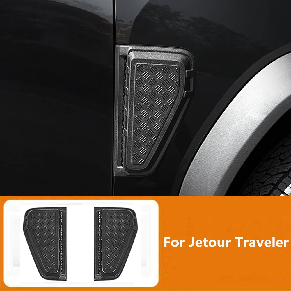 

Модификация черного воина, боковая этикетка, декоративная крышка для вентиляционного отверстия для Jetour Traveler 2023 2024, декоративная крышка в форме листа