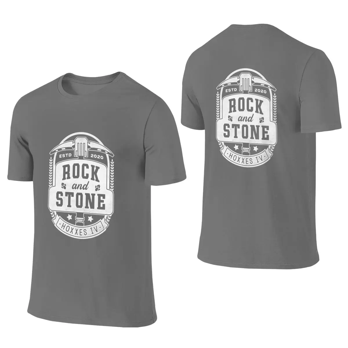 Rock And Stone Crest Standard Shoulder Reversible T-shirtHigh Street Style Not Easy To Loosen T-shirt