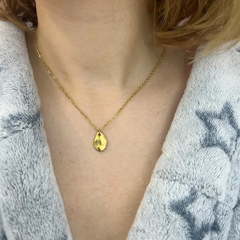 Vintage Sun And Moon Pendant Necklace For Women Geometry Necklace Gold Color Stainless Steel Chain Fashion Bohemia Jewelry Gift