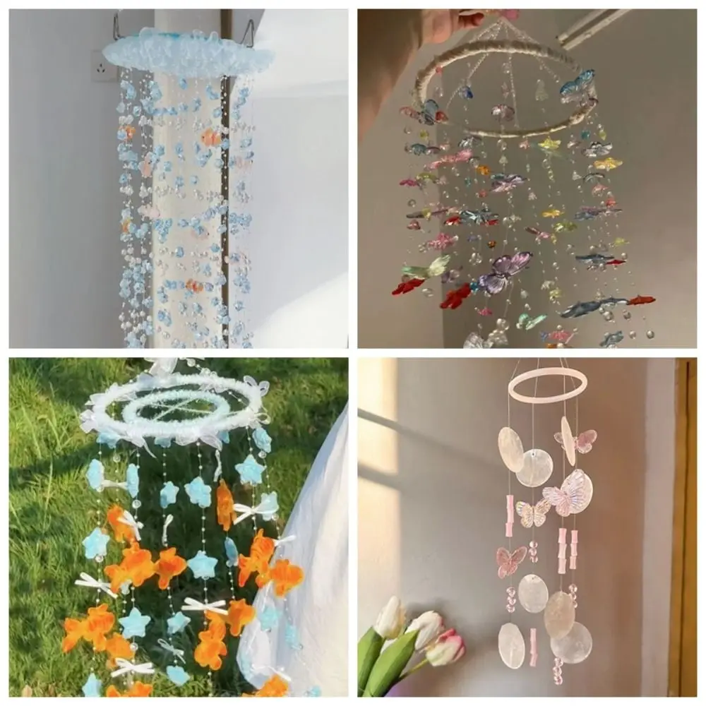 Creative Koi Butterfly Wind Chimes Material Kit Handmade DIY Home Decor Accessories Wind Bell Hanging Ornaments Balcony