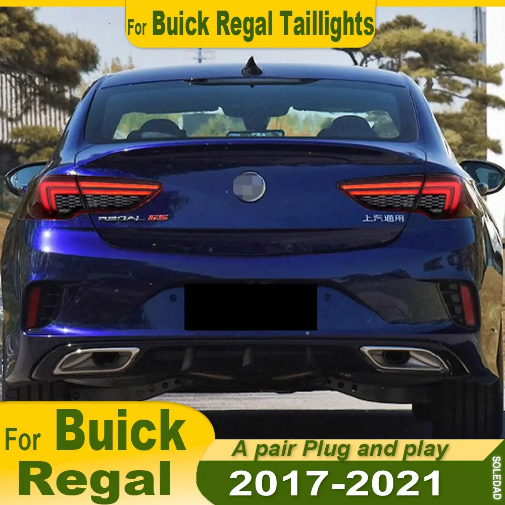 

Стайлинг автомобиля для Buick Regal задние фонари 2017 2018 2019 2020 2021, светодиодный задний фонарь Regal, светодиодный динамический указатель поворота, тормозной задний ход, авто