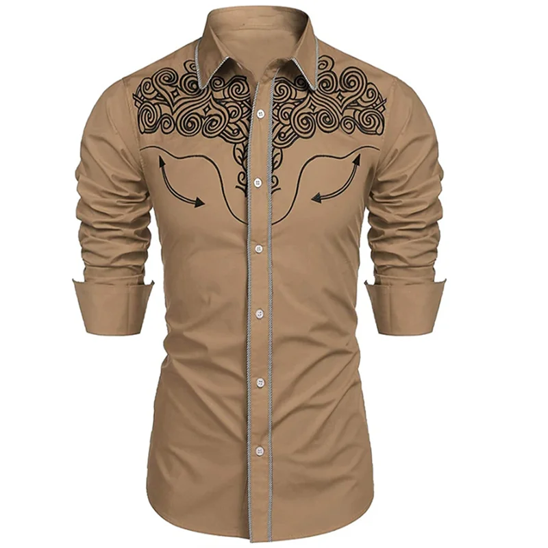 2023 Men's Latest Trendy Fashion Casual Party Lapel Versatile Large Size Long Sleeve Shirt