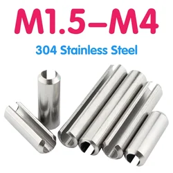 304 Stainless Steel Elastic Open Cylindrical Split Pin Dowel M1.5 M2 M2.5 M3.5 M4 Spring Positioning Pin Tension Roller Pin