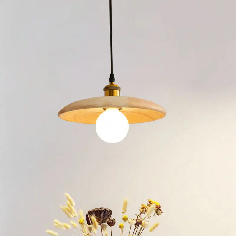 Solid wood chandelier retro style simple tea room bar lighting items study bed and breakfast bedside supplies