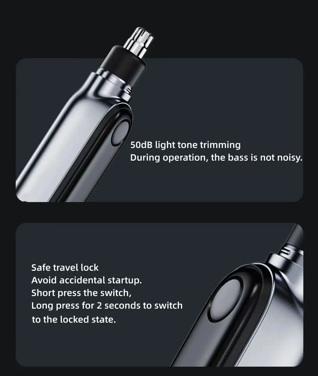 2024 MINI Electric Nose Hair Trimmer Intelligent LED Digital Display With Double-edged Blade Trimmer For Nose MJYB01
