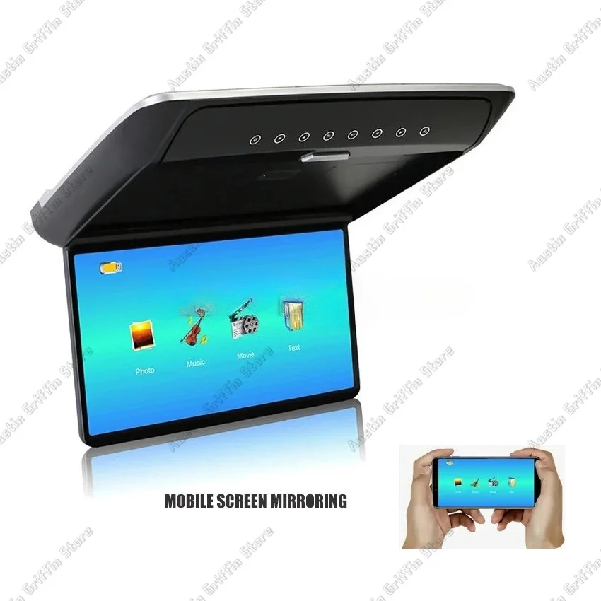 Suitable For Car Monitor Smart Digital 14 Inch TV HDMI Ceiling Car Roof Mounted Display 1080P MP5 Cars Multimedia Video Player