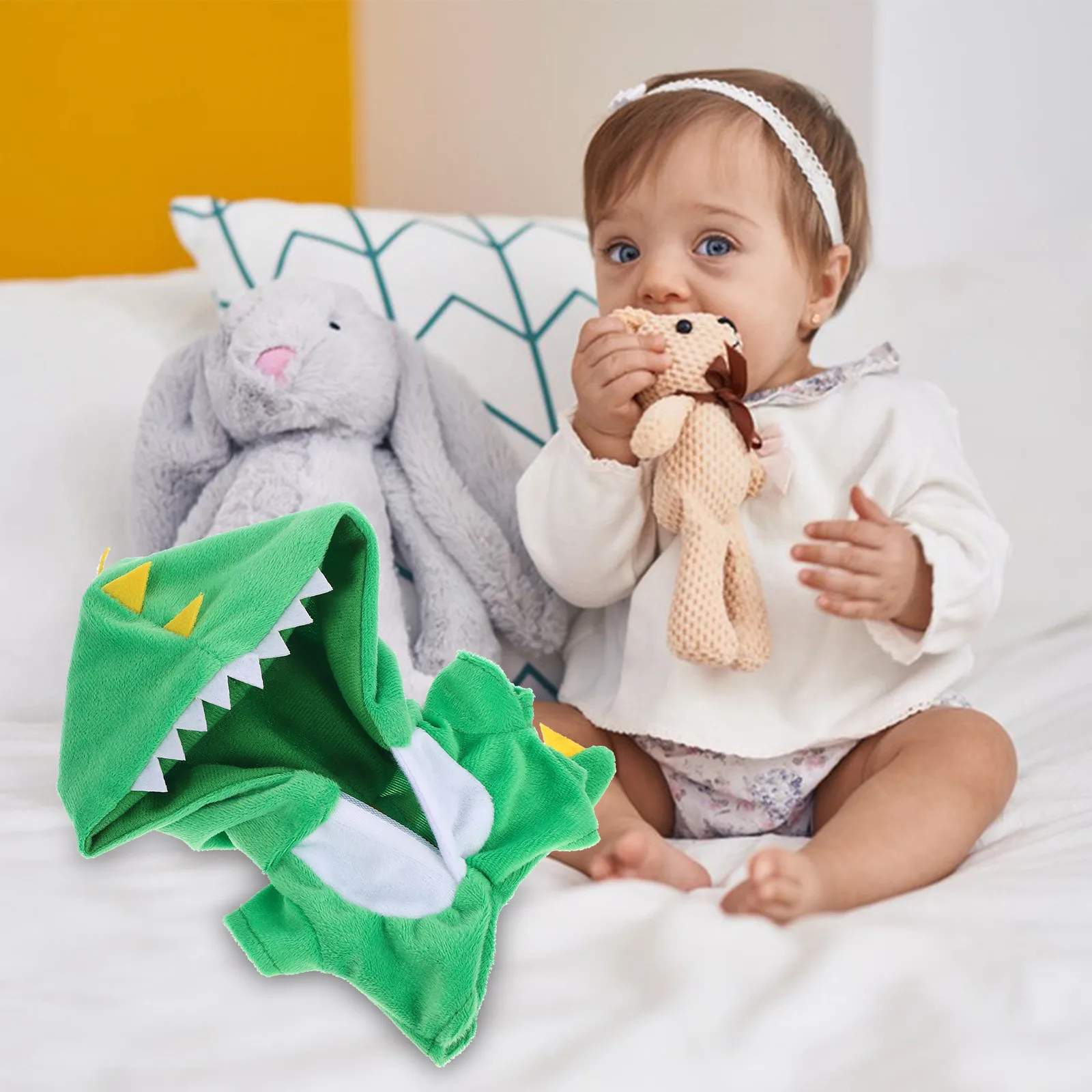 

Аксессуары для одежды в форме динозавра, милый костюм для детей, мягкий, удобный на ощупь, модный, забавный, многоразовый, декоративный элемент