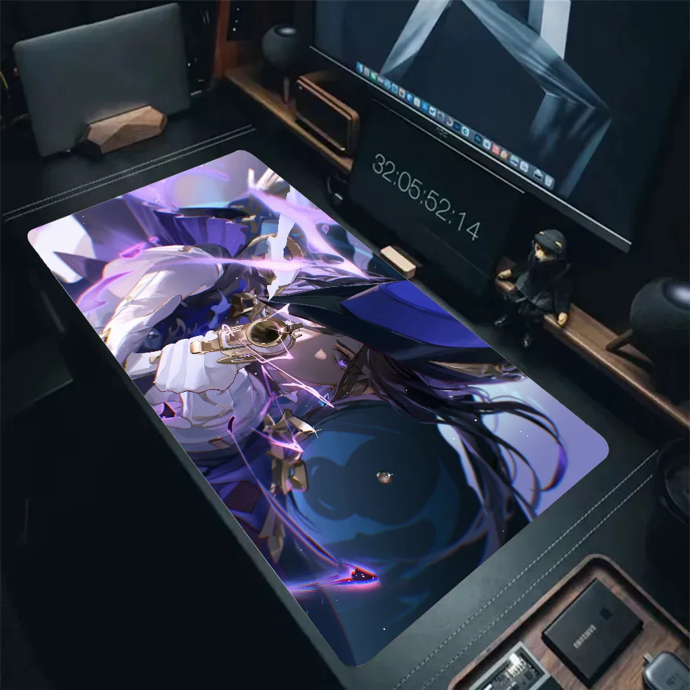 Imagem -02 - Clorinde Genshin Impact Mousepad Mouse Mat Mesa Tapete com Pad Acessórios para Jogos Prime Xxl