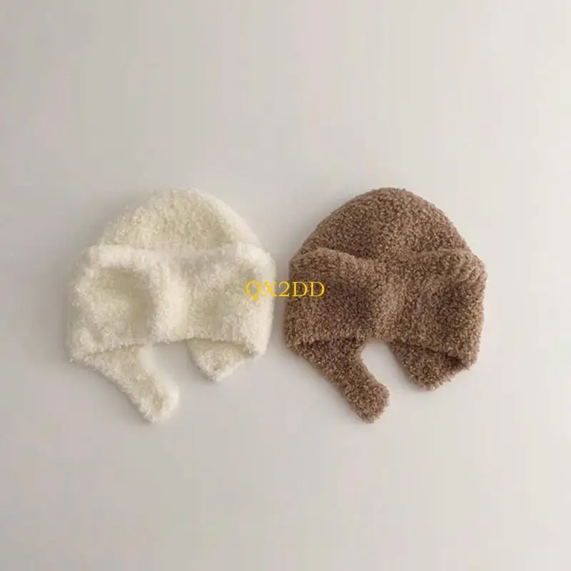 QX2D Baby Ear Protections Hat Soft & Breathable Bonnet Knitted Warm Hat for 5 Months to 2 Years Old Windproof Headwear
