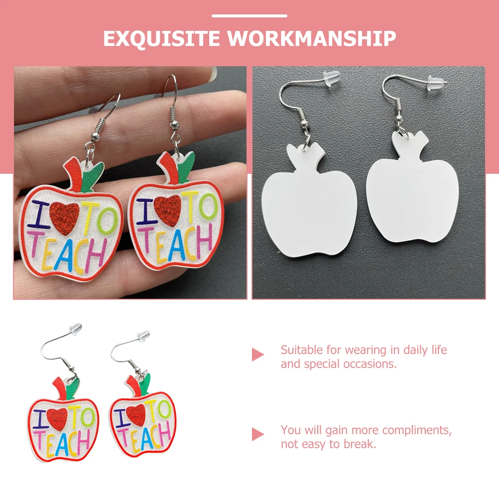 

Dangle Earrings for Women Teachers' Day Gift School Jewelry Acrylic Pendant Earrings Durable Comfortable Face