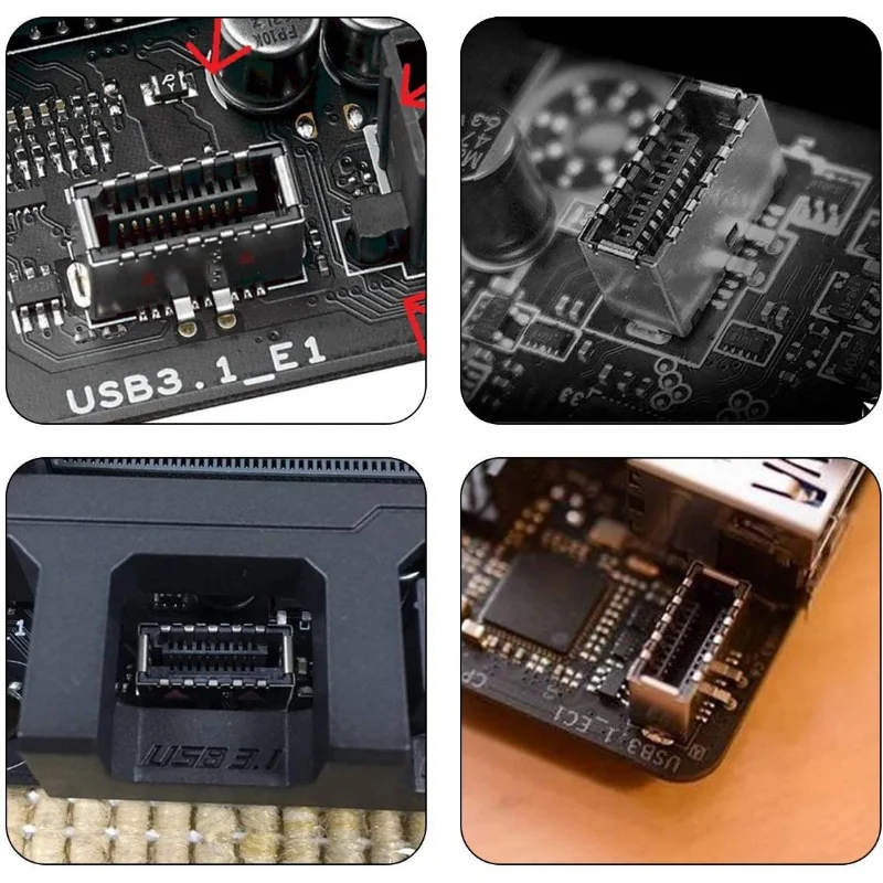 USB 3.1 Type E Front Panel Header to USB 3.0 19-Pin Motherboard Extension Cable Adapter Compatible with ASUS Desktop Mainboard