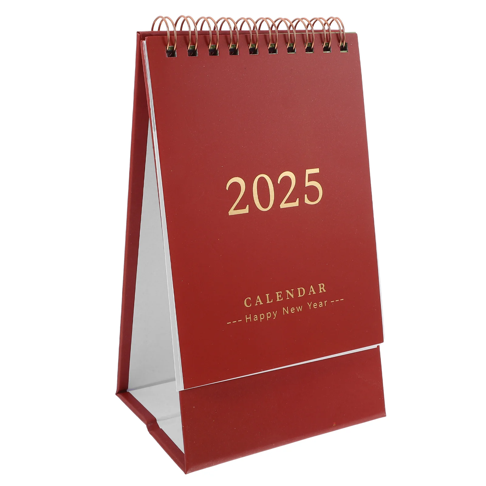 

Mini Standing Flip Desk Calendar 2024-2025 Red Paper Spiral Bound Chinese Lunar Monthly Planner For Office Home School Compact