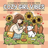 COZY GIRL VIBES Bold-easy Patterns Coloring Book for Adults Cute Drawing Book Perfect Gift for Party and Birthday