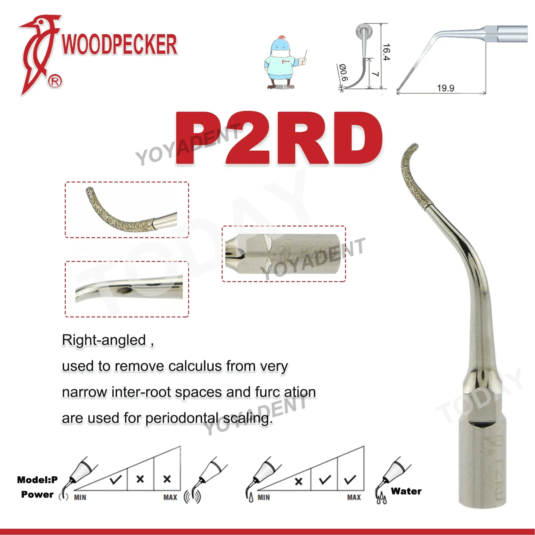 Specht Tandheelkundige Ultrasone Piezo Scaler Handstuk LED HW-5L Scaling Tips Fit UDS EMS Ultrasone Scaler Tandheelkundige Gereedschappen