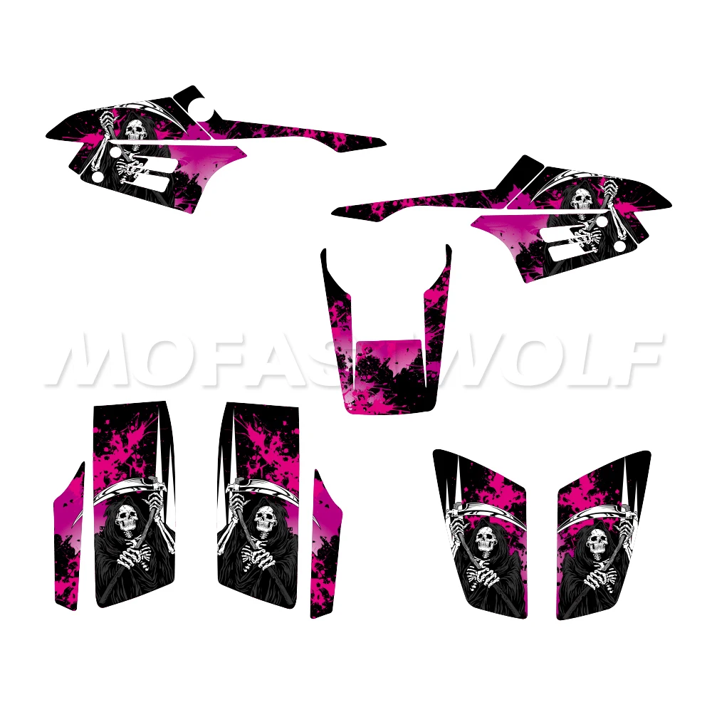 Full Graphic Kit ATV Decals Background Stickers Warrior 350 Series High-Quality Fitment For Yamaha Warrior 350 YFM350X 1987-2004