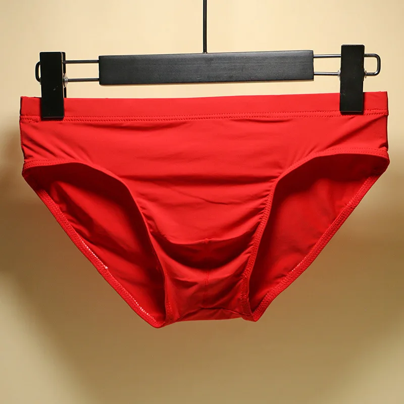 1pc Men\'s Fashion Sexy Low-rise Briefs Breathable Seamless Comfort Underwear Lingerie Solid Color Panties