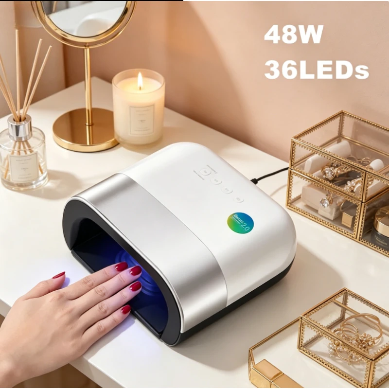 2026 NEW Cordless UV LED Manicure Lamp for Gel Nail 4 Smart Timer Sensor Home Salon Manicure with Adjustable Settings