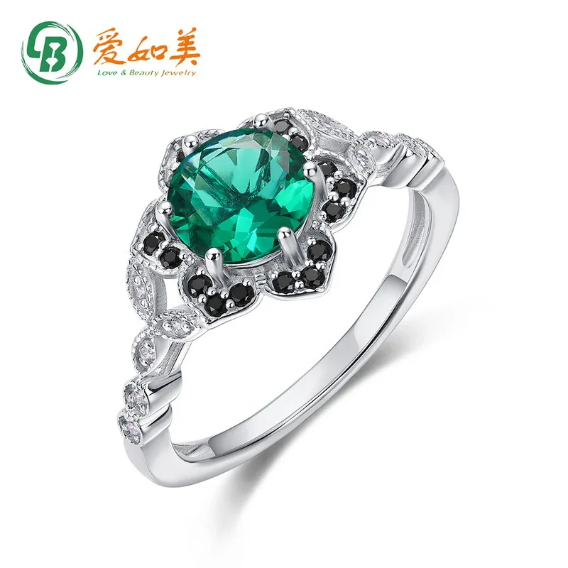 

Flower Cultivation Emerald Ring 18K Gold PT950 Platinum Silver Plated 7-layer Gold Cultivation Colorful Treasure Finger Ring