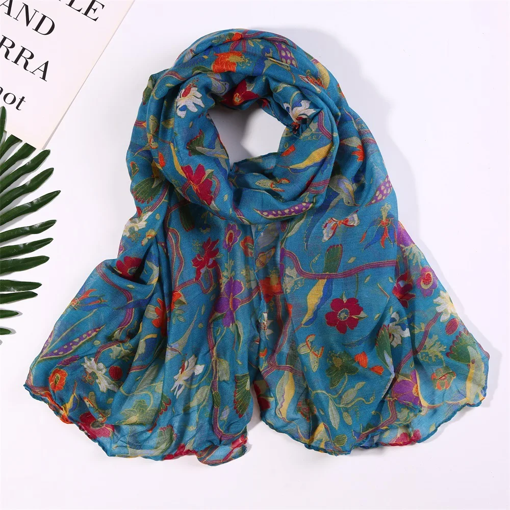 

10 Pieces Popular Shawls Flower Bird Europe America Fashion New 180X85CM Kerchief Four Seasons Luxury Keep Warm Scarves