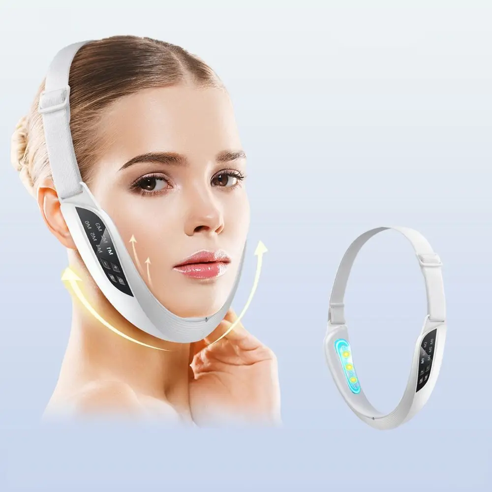 Elektrisches EMS-Gesichtsschlankheitsgerät, 6 Modi, 8 Stufen, Mikrostrom-Facelifting-Werkzeug, Hautpflege, Entfernung des Doppelkinns