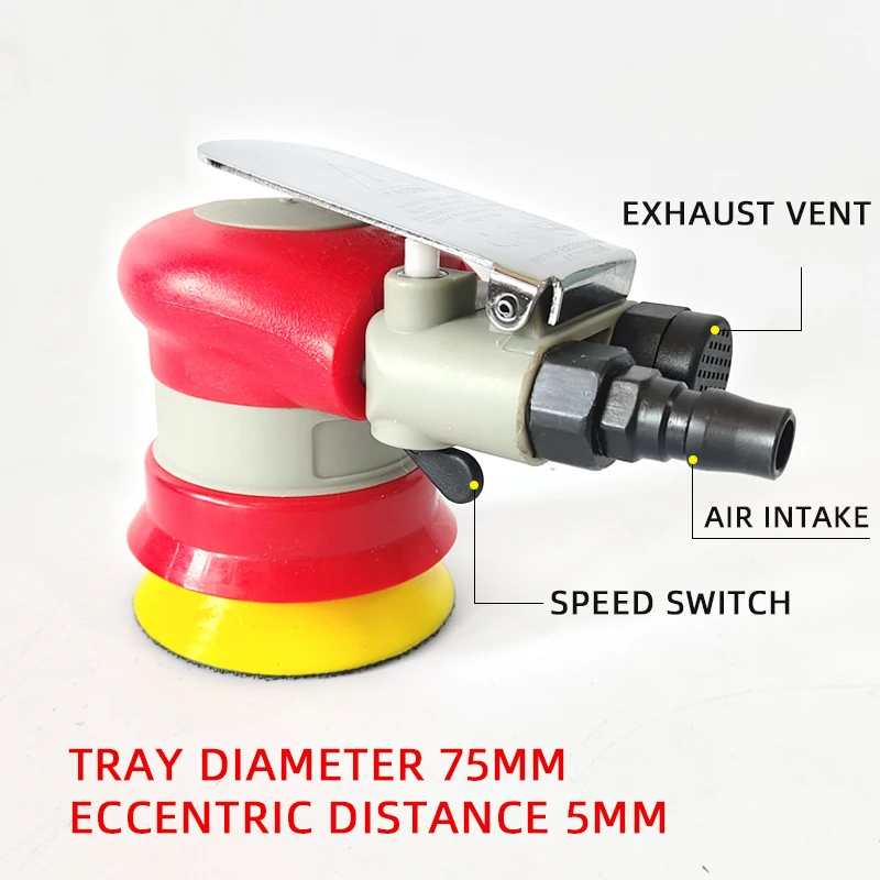 공압 샌더 자동차 페인트 연마 및 연삭 편심 소형 그라인더, 75mm 사포 광택기, 3 인치