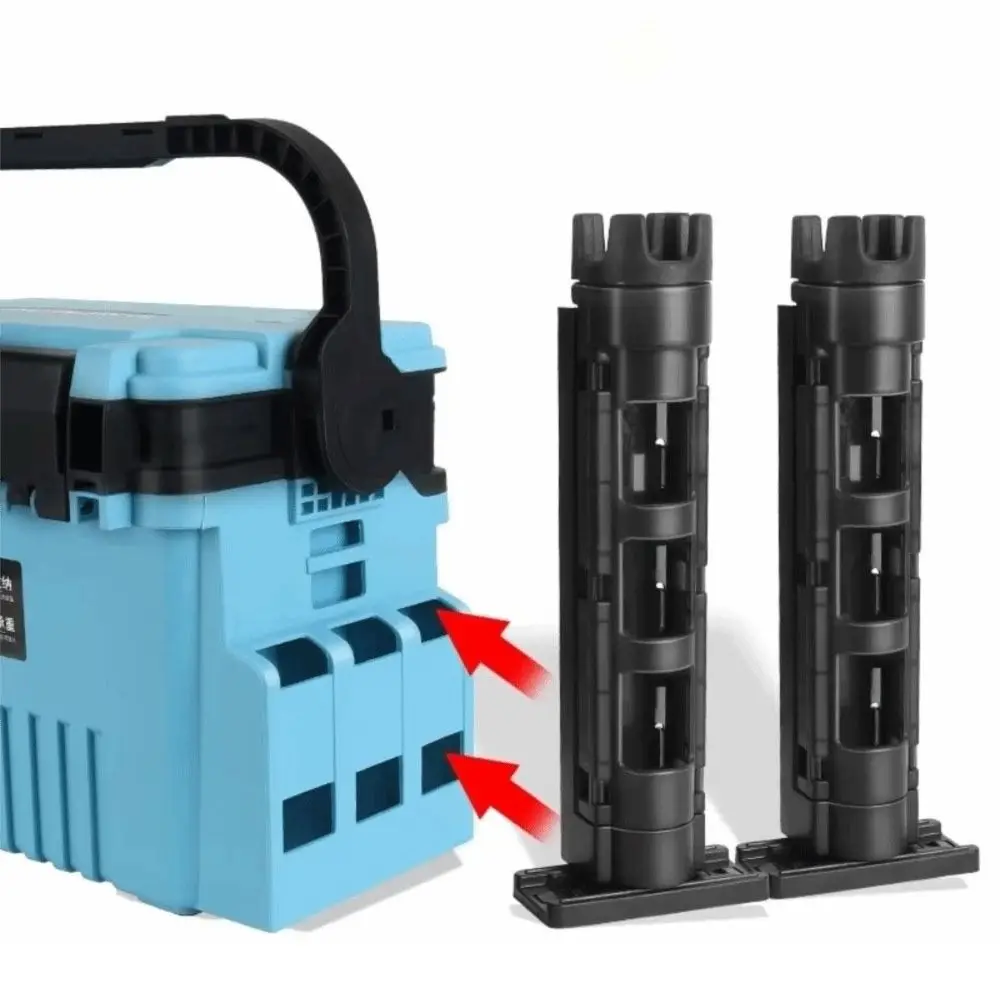 Adjustable Fishing Box Rod Holder Detachable Structure Snap-On Mount Fishing Rod Bracket Portable Protective Silicone Groove