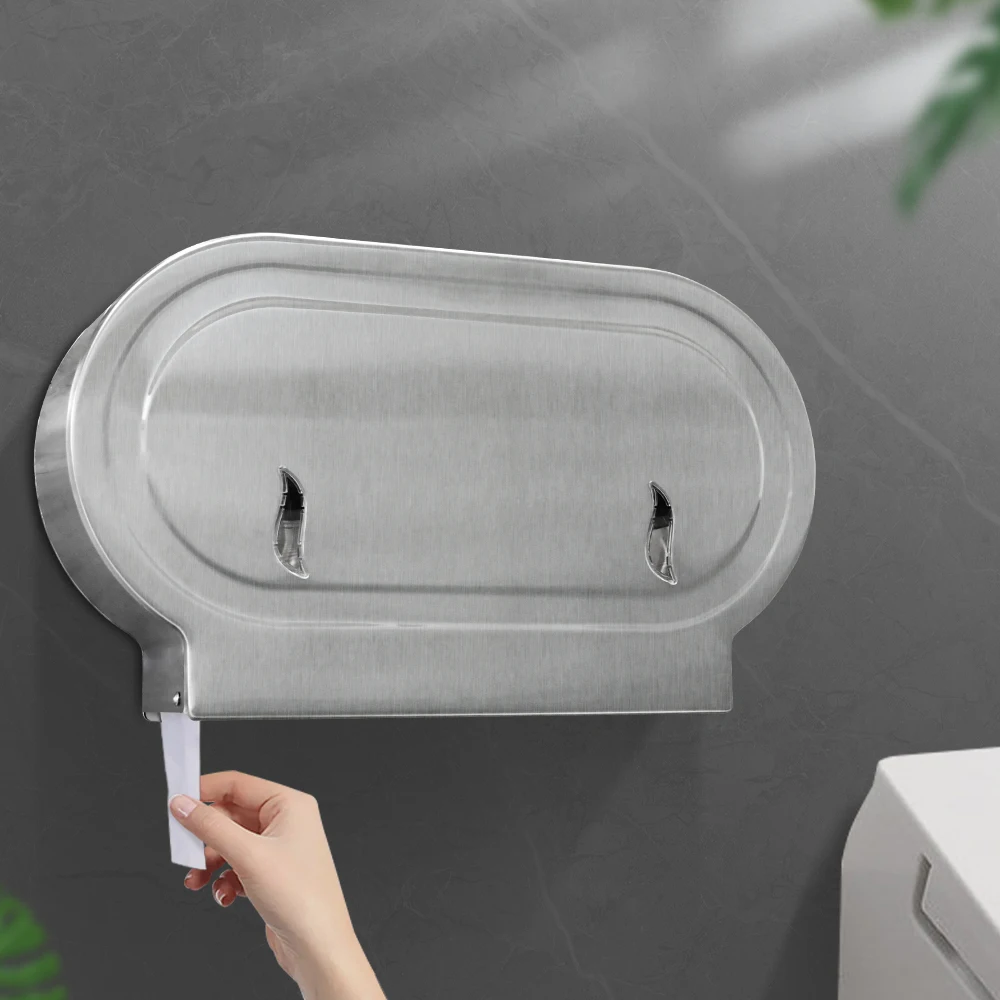 High-Capacity SUS 304 stainless steel bathroom Paper Dispenser rustproof jumbo tissue roll hanger JRT