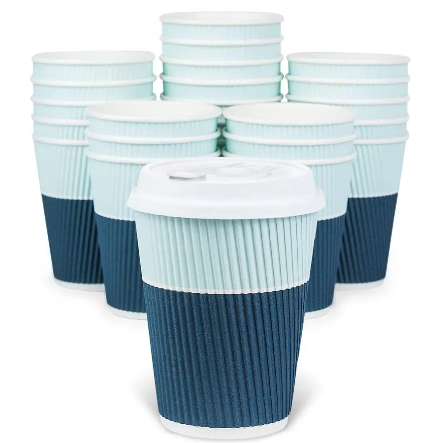 

Кофейные стаканы с крышками, 12 унций, для кофе на вынос, набор из 80 штук, с прочными крышками, предотвращающими протекание, бумажные стаканы для горячих напитов, сохраняющие форму при горячих и холодных напитках