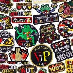 Oeteldonk Emblem Embroidery Patches For Clothes DIY Netherland Carnival Patch Iron On Patches For Clothing Jackets Sew Stickers