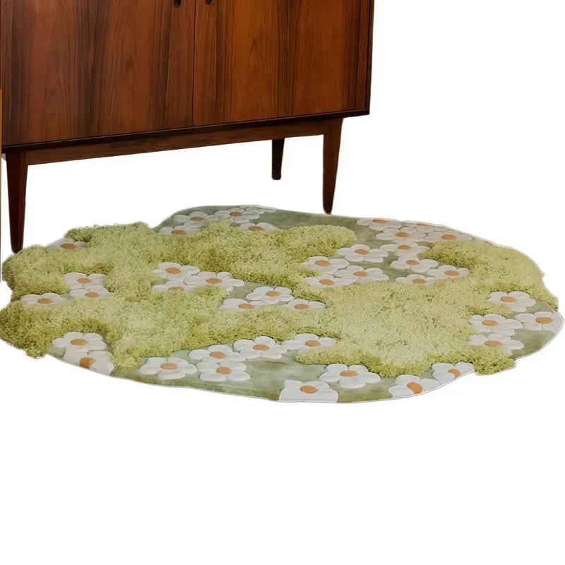 for Aubson Handmade 3D Daisy Flower Carpet Light Luxury Style Woven Rug for Living Room Bedroom Home Decoration