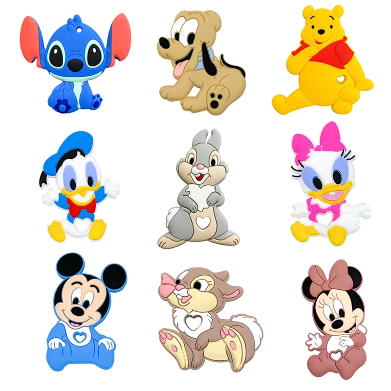 1pcs Silicone Cartoon Baby Teether Rodent Teething Toys Chewable Animal Beads Baby Products Nursing Gift DIY Pendant Necklace