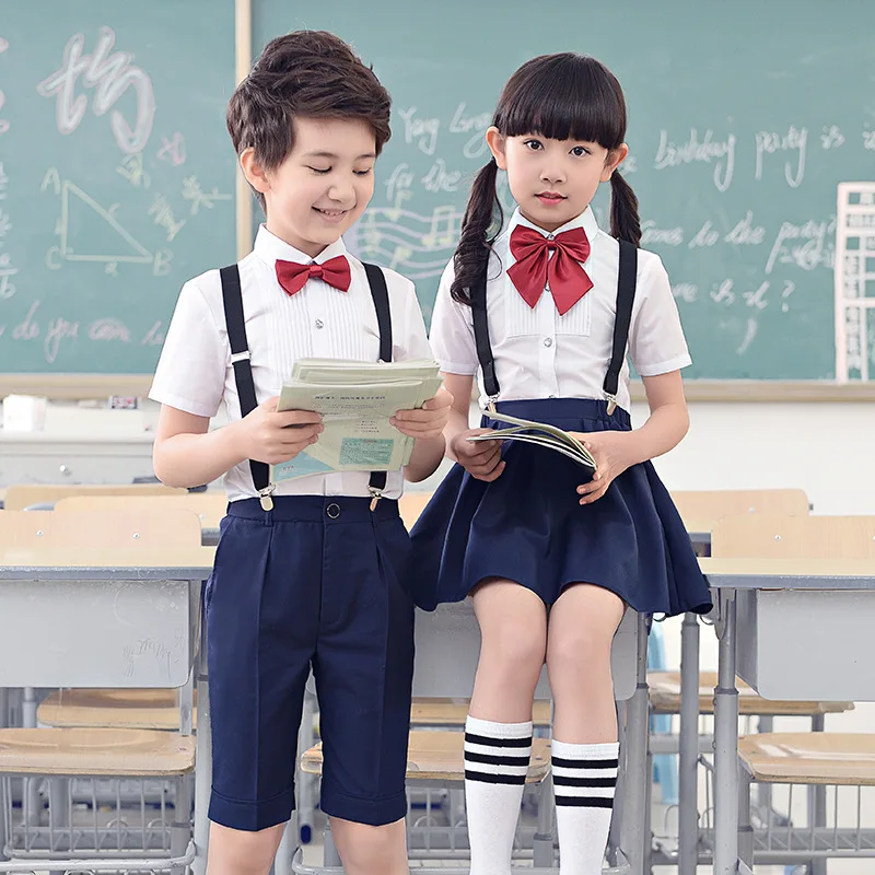 Children's new kindergarten uniform graduation photos 61 chorus dress primary school class dress suspenders skirt suit