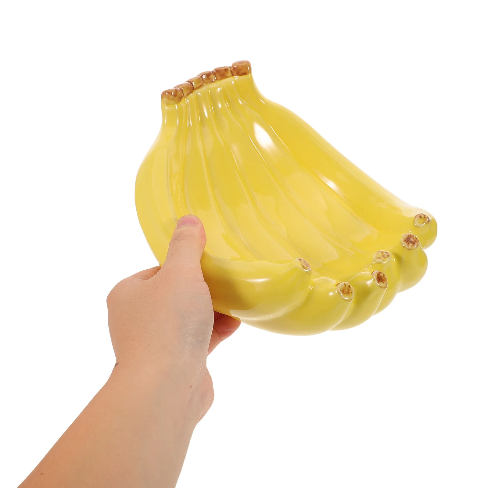

Ceramic Banana Fruit Bowl Sturdy Banana Shaped Serving Platter Decorative Kitchen Countertop Fruit Plate Tray Tropical Decor