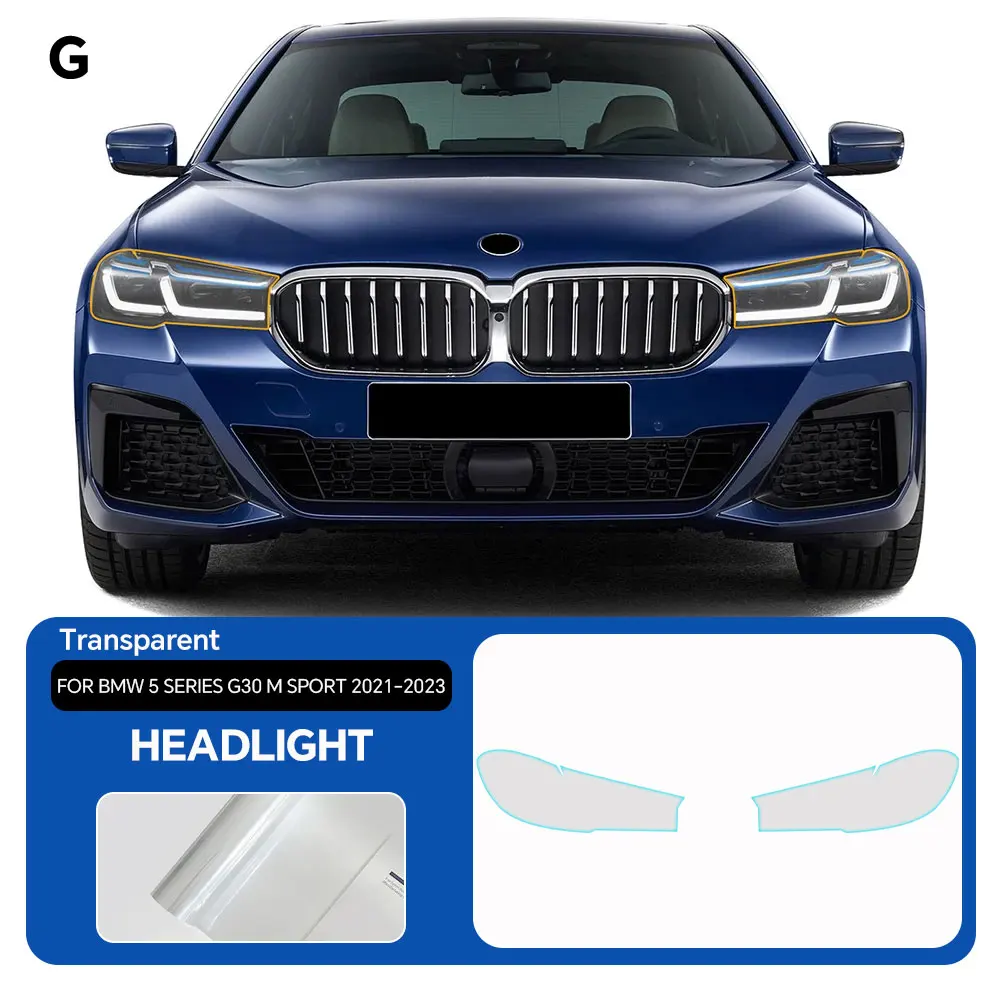 Protection Film For BMW 5 Series G30 M 2021-2023 Headlight Rearview PPF Precut Kit Clear Anti Scratch Transparent Sticker view 3