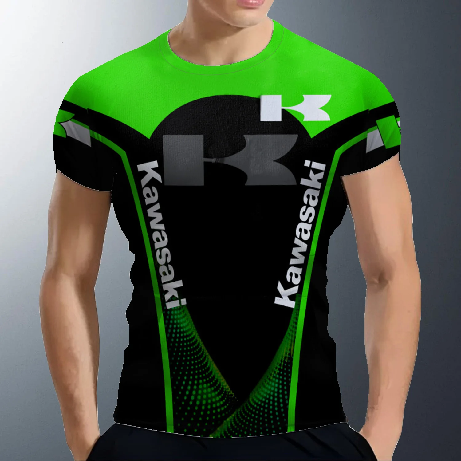 

2025 Men Women New T Shirt Kawasaki Motorcycle Logo 3D Print Quick Drying Breathable Clothes Men Summer Fashion Sports T-shirts